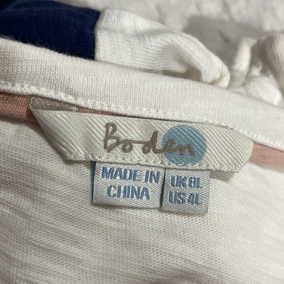 Boden Slub Colorblock Striped Crewneck T-Shirt Dress Long Fit - Picture 3 of 11